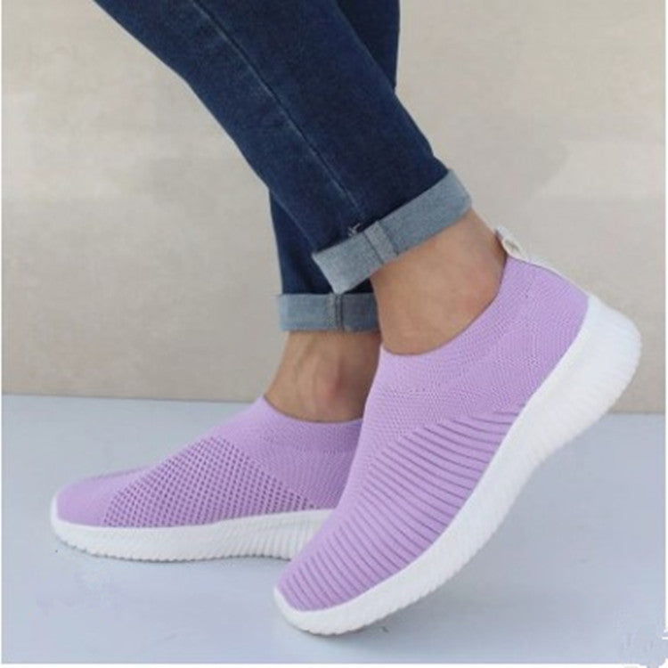 Unisex nan leichte gestrickte Slip-On Sneaker mit elastischem Einstieg und ergonomischer Einlegesohle