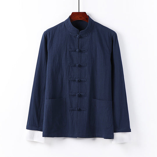 Herren Traditionelle chinesische Tang-Jacke mit Stehkragen und Knotenverschlüssen Shop Nory