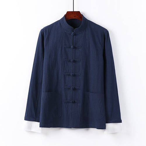 Herren Traditionelle chinesische Tang-Jacke mit Stehkragen und Knotenverschlüssen Shop Nory