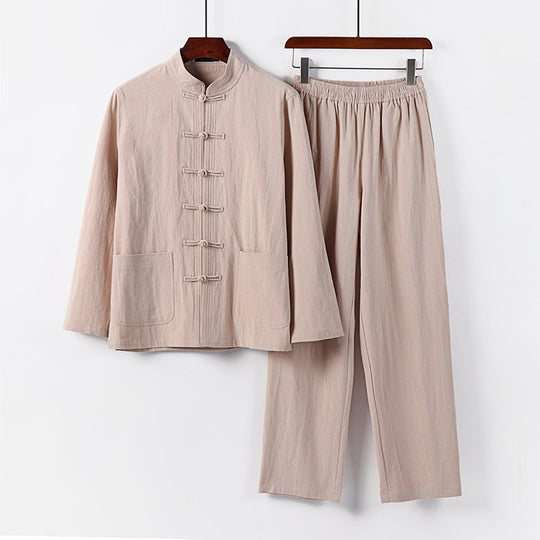 Herren Zweiteiliges Leinen-Baumwoll Loungewear-Set Shop Nory