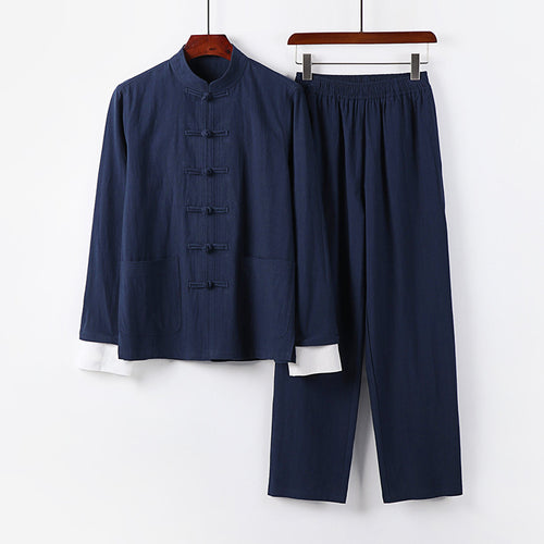 Herren Leichtes Tai-Chi-Set mit Stehkragen und Knotenverschlüssen Shop Nory