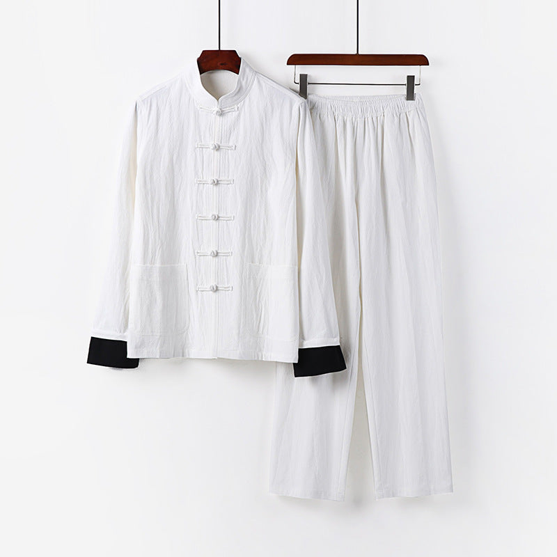 Herren Leichtes Tai-Chi-Set mit Stehkragen und Knotenverschlüssen Shop Nory