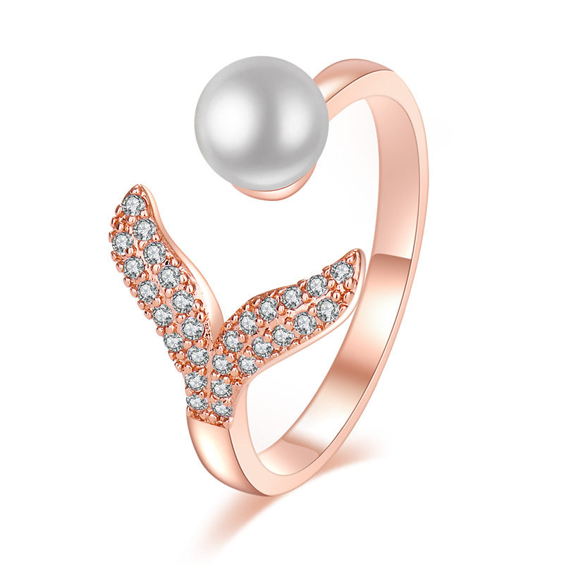 Damenring mit elegantem Perl-Design und funkelnden Zirkonia Shop Nory