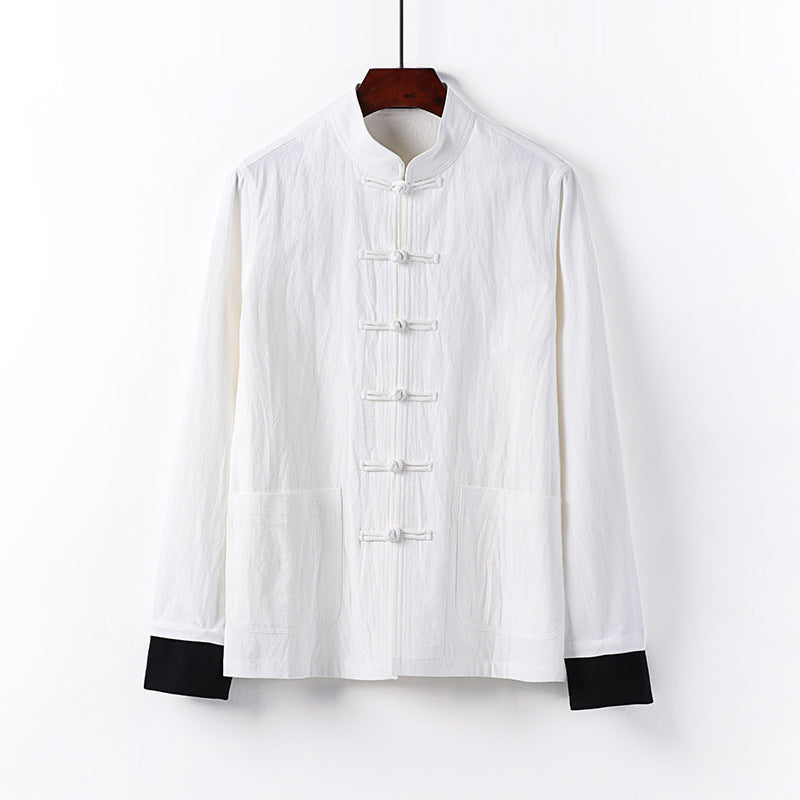 Herren Traditionelle chinesische Tang-Jacke mit Stehkragen und Knotenverschlüssen Shop Nory