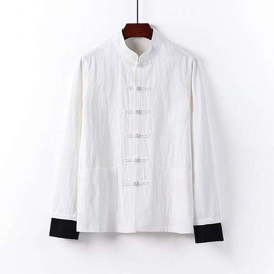 Herren Traditionelle chinesische Tang-Jacke mit Stehkragen und Knotenverschlüssen Shop Nory