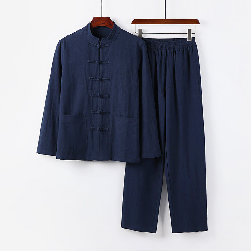Herren Zweiteiliges Leinen-Baumwoll Loungewear-Set Shop Nory