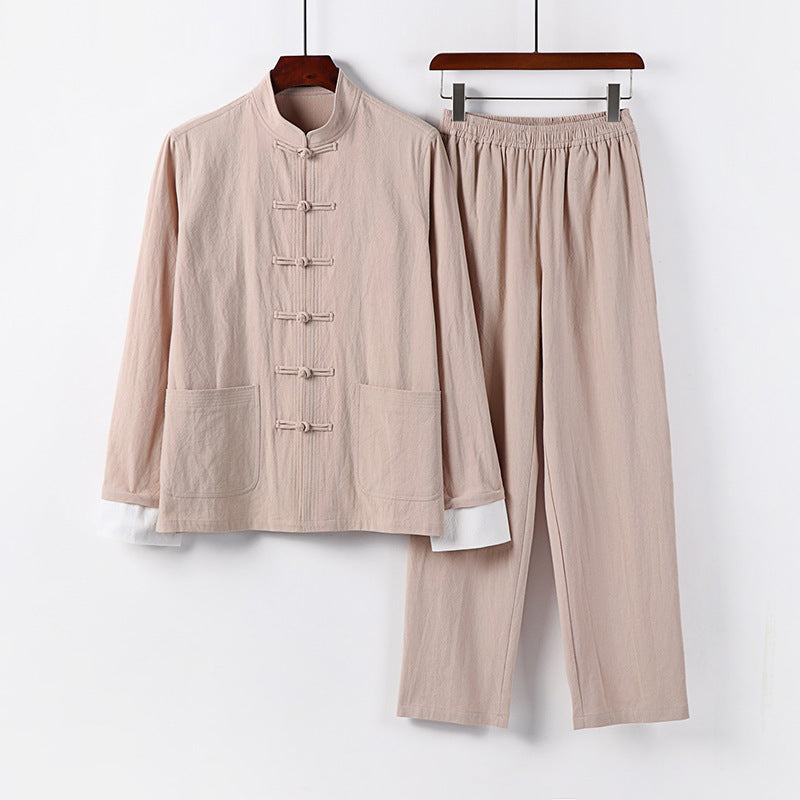 Herren Leichtes Tai-Chi-Set mit Stehkragen und Knotenverschlüssen Shop Nory