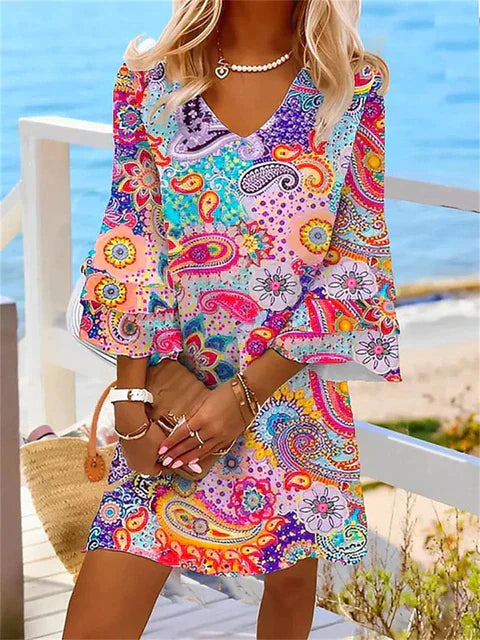 Bunt bedrucktes Kleid