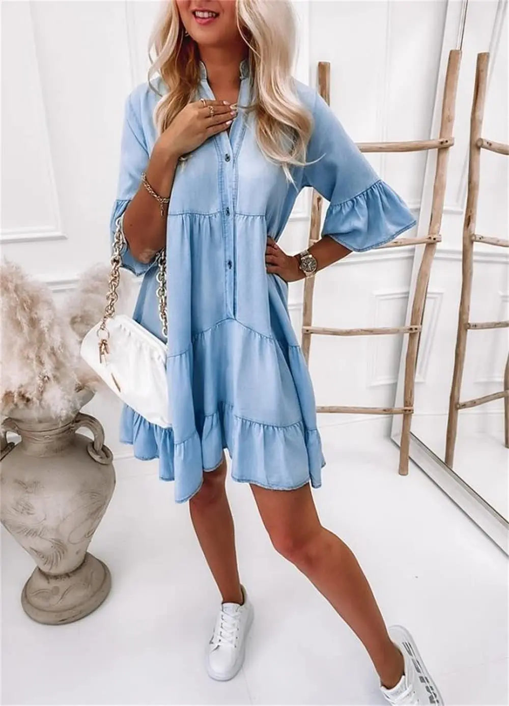 Lockeres Jeanskleid Elegant