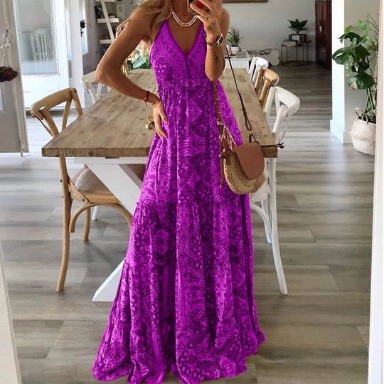 bedrucktes Sommer-Maxikleid - Aiah