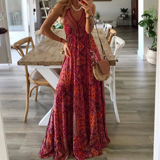 bedrucktes Sommer-Maxikleid - Aiah