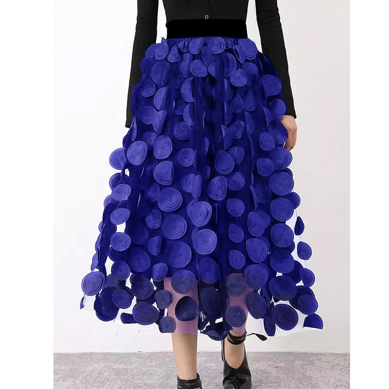 Schicker Damen Rock aus Polka Dot & Tüll-Patchwork | ShopNory