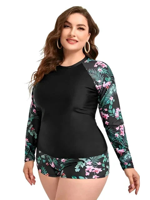 Shopnory | Blumen Uv Schutz Zweiteiliger Badeanzug