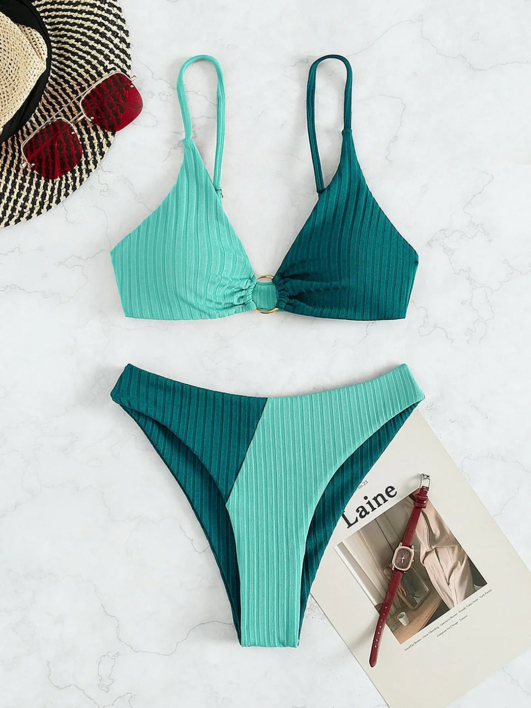 Shopnory | Push-Up-Bikini-Set mit Hoher Taille für Damen