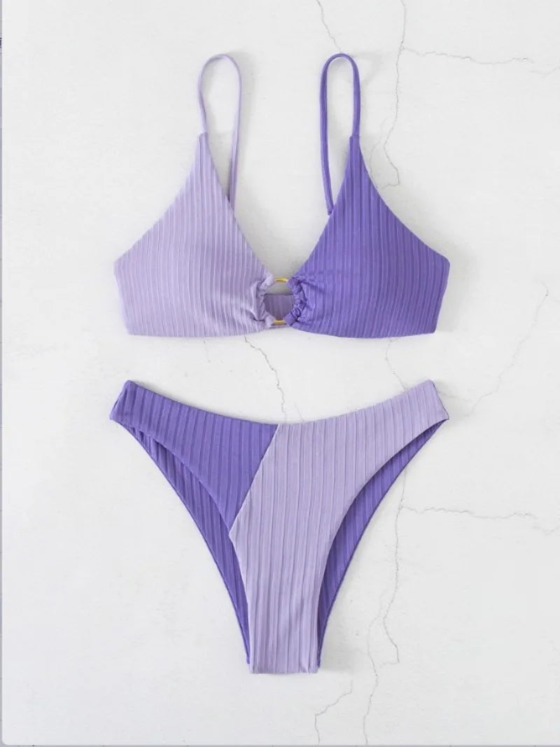 Shopnory | Push-Up-Bikini-Set mit Hoher Taille für Damen