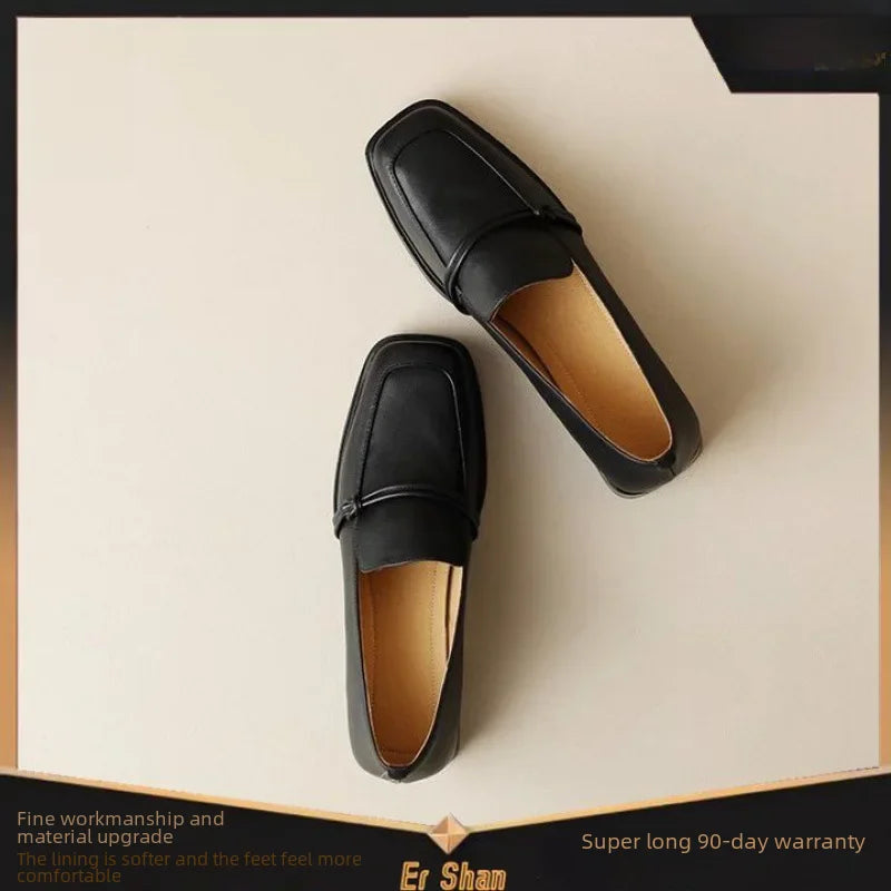 Stil Vintage Leder Damen Ballerinas