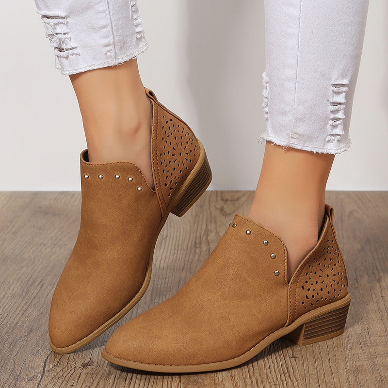 Vintage spitze Zehen-Hohlstiefeletten