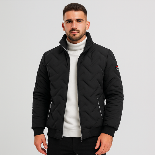 Gepolstertes Herrenjacke mit Reißverschluss