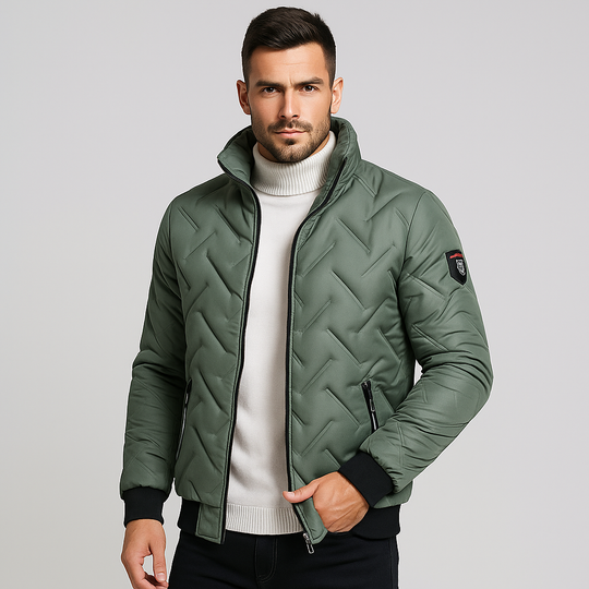 Gepolstertes Herrenjacke mit Reißverschluss
