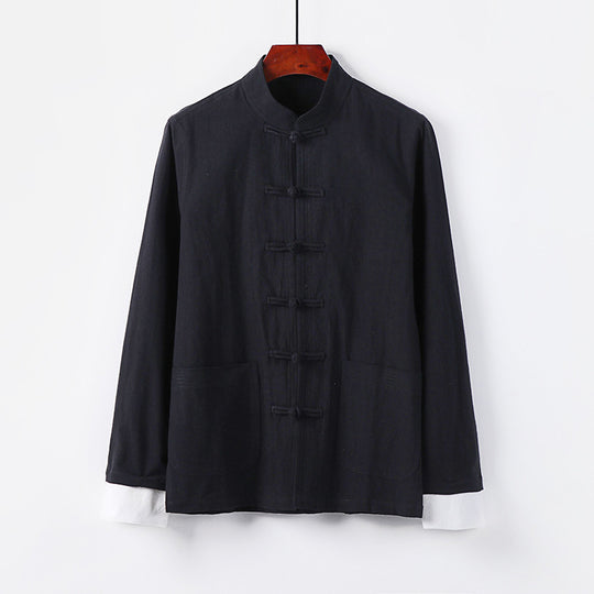 Herren Traditionelle chinesische Tang-Jacke mit Stehkragen und Knotenverschlüssen Shop Nory