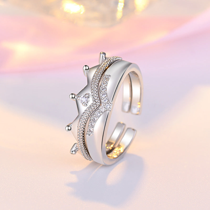 Damenring mit kunstvollem Kronendesign und funkelnden Zirkonia Shop Nory