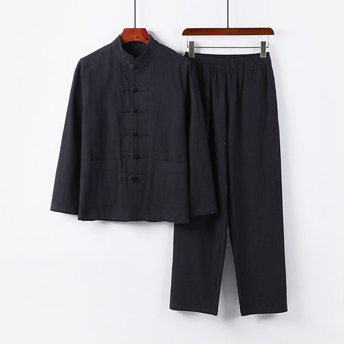 Herren Zweiteiliges Leinen-Baumwoll Loungewear-Set Shop Nory