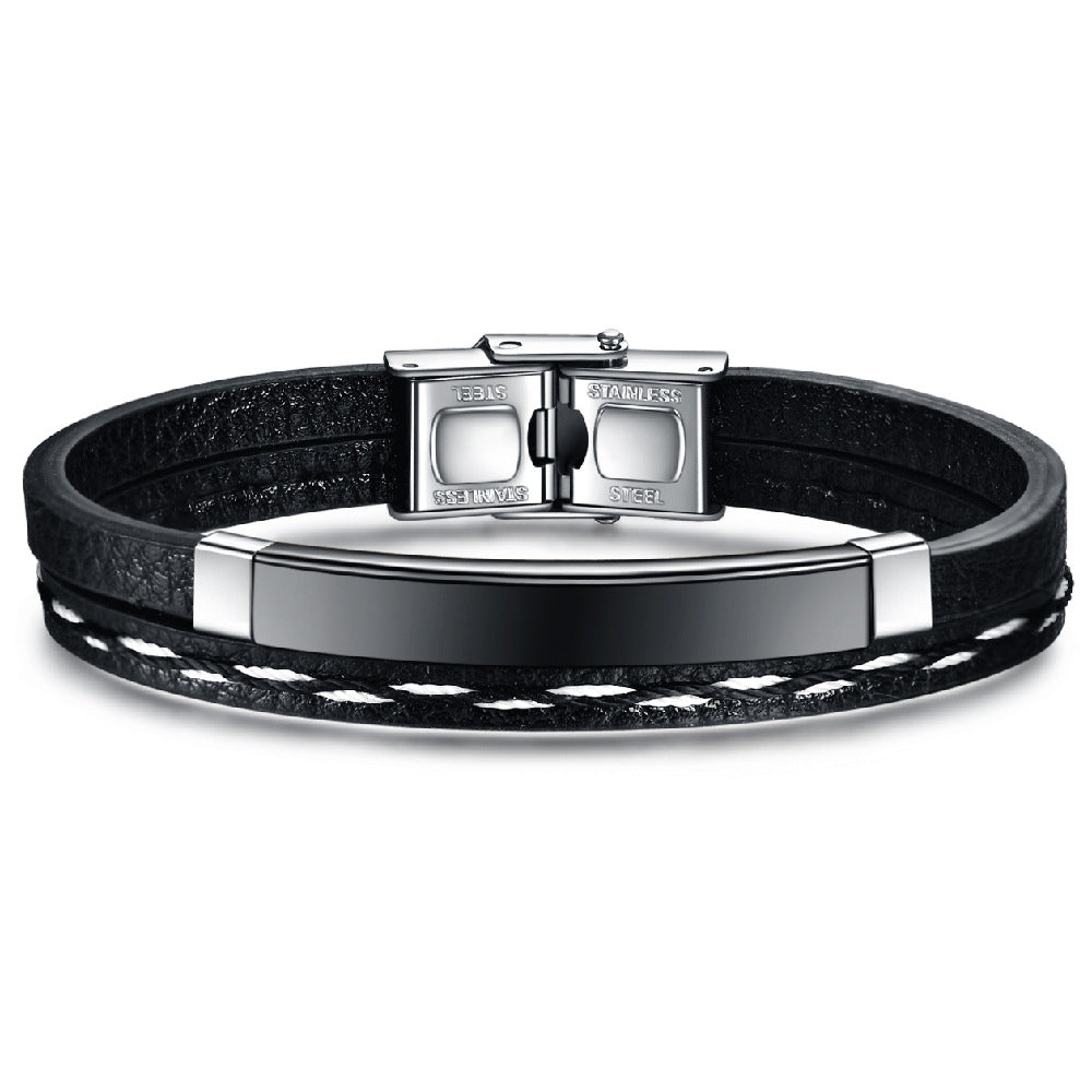Herren Lederarmband mit stilvollem Edelstahlverschluss Shop Nory
