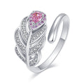 Damen Offener Ring mit kunstvollem Federdesign Shop Nory