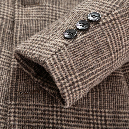 Herren Eleganter Karierter City-Übermantel aus Wollmix mit gesteppter Innenfütterung Shop Nory