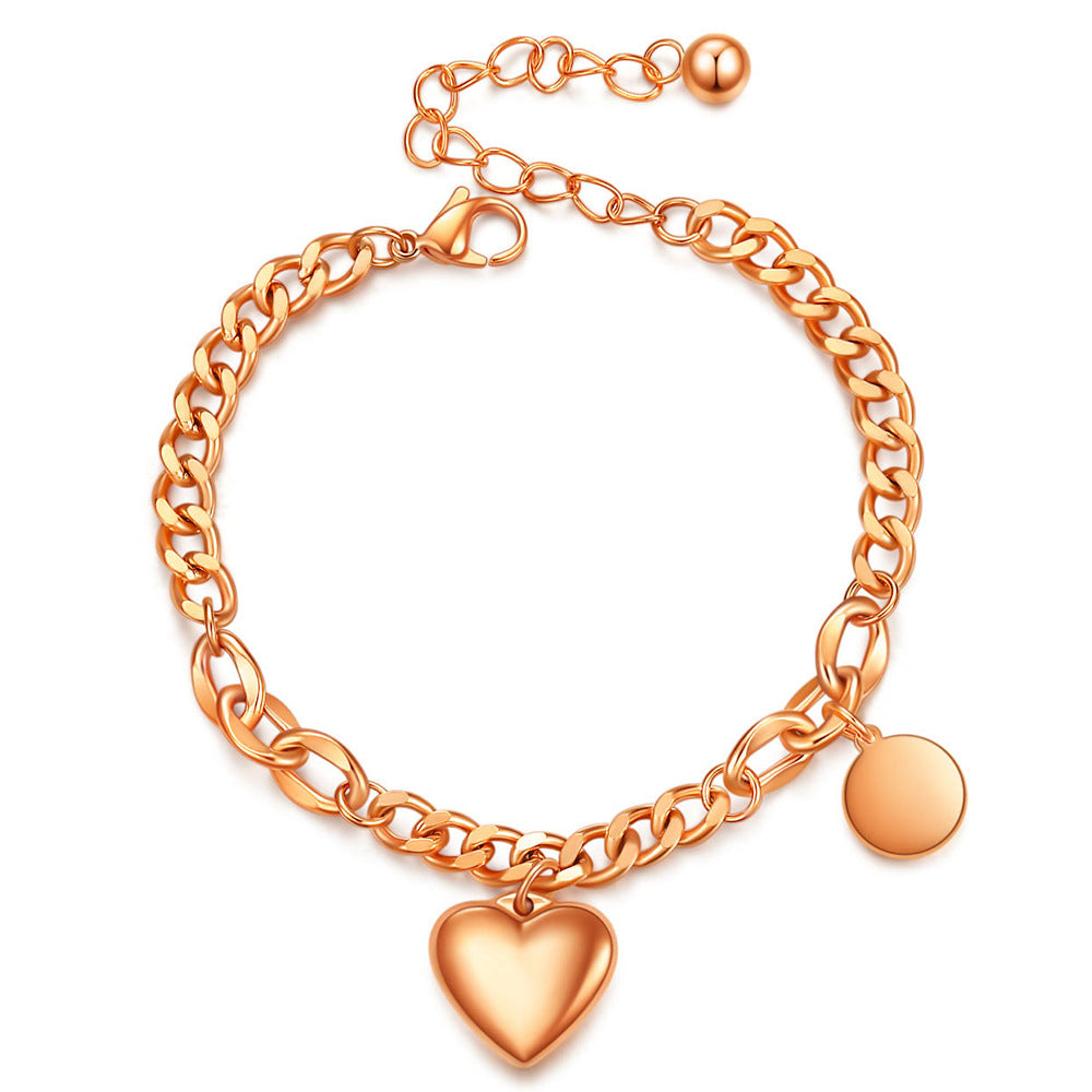 Damen Armband mit herzförmigem Anhänger und verstellbarem Verschluss Shop Nory
