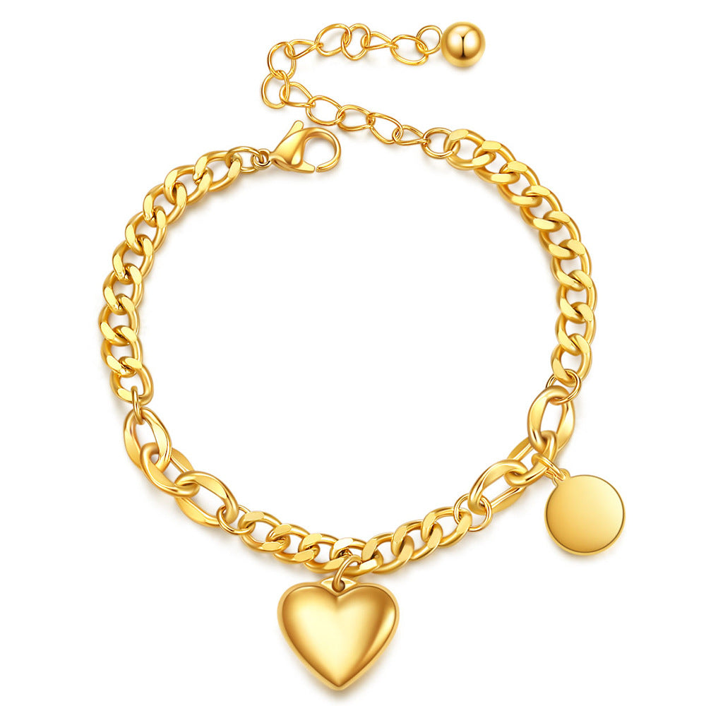 Damen Armband mit herzförmigem Anhänger und verstellbarem Verschluss Shop Nory