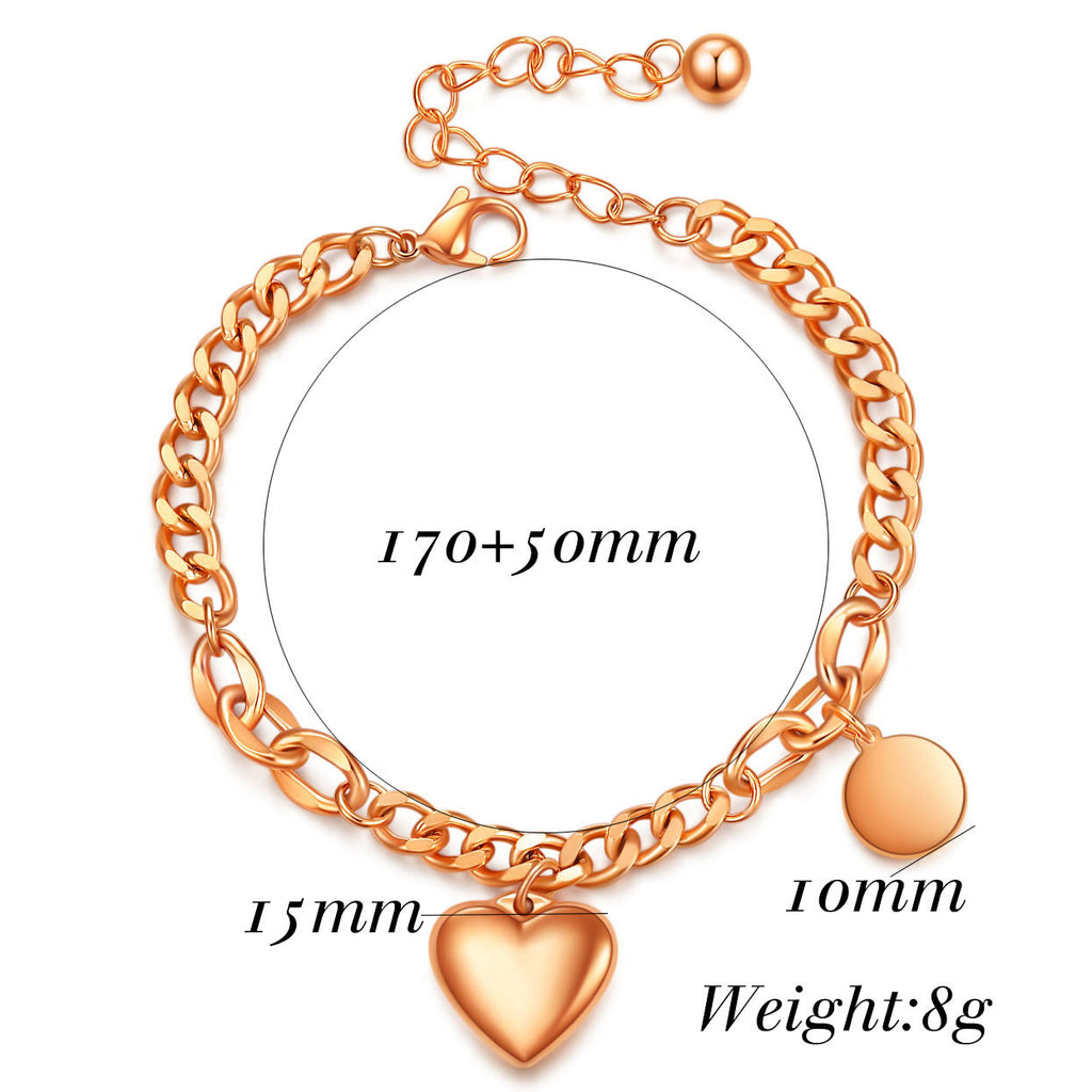 Damen Armband mit herzförmigem Anhänger und verstellbarem Verschluss Shop Nory