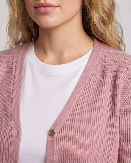 Damen Feinstrick-Cardigan mit V-Ausschnitt und goldenen Schmuckknöpfen Shop Nory