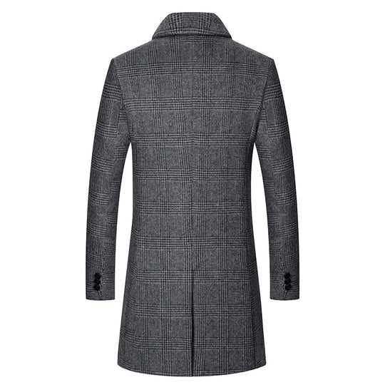 Herren Eleganter Karierter City-Übermantel aus Wollmix mit gesteppter Innenfütterung Shop Nory