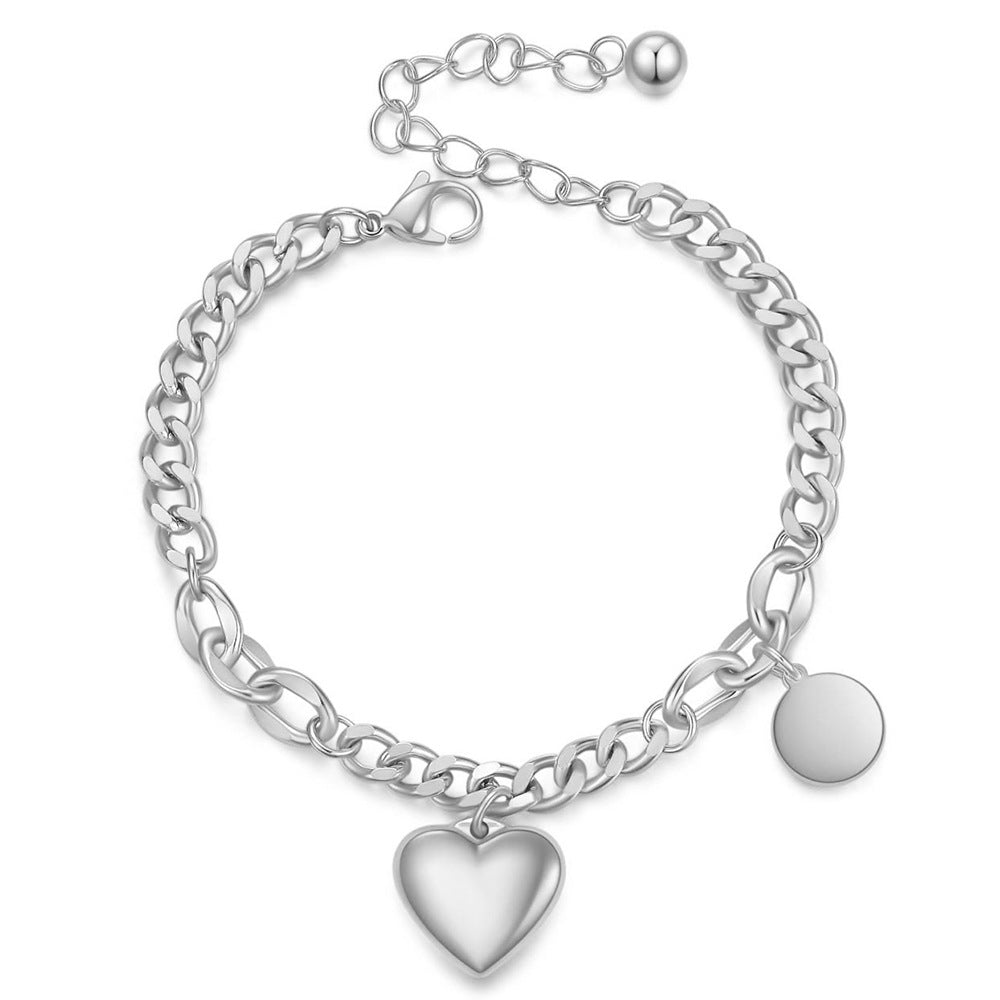 Damen Armband mit herzförmigem Anhänger und verstellbarem Verschluss Shop Nory