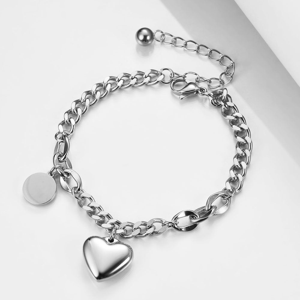 Damen Armband mit herzförmigem Anhänger und verstellbarem Verschluss Shop Nory