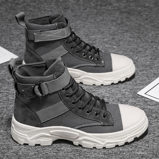 Motorradstiefel Hoher Schaft Verstellbarer Riemen Robuste Gummisohle