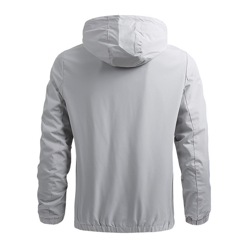 Herren Minimalistische Outdoor-Kapuzenjacke mit Meshfutter, elastischen Bündchen und wasserabweisender Oberfläche Shop Nory