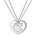 Damen Halskette mit herzförmigem Anhänger und Puzzle-Design Shop Nory