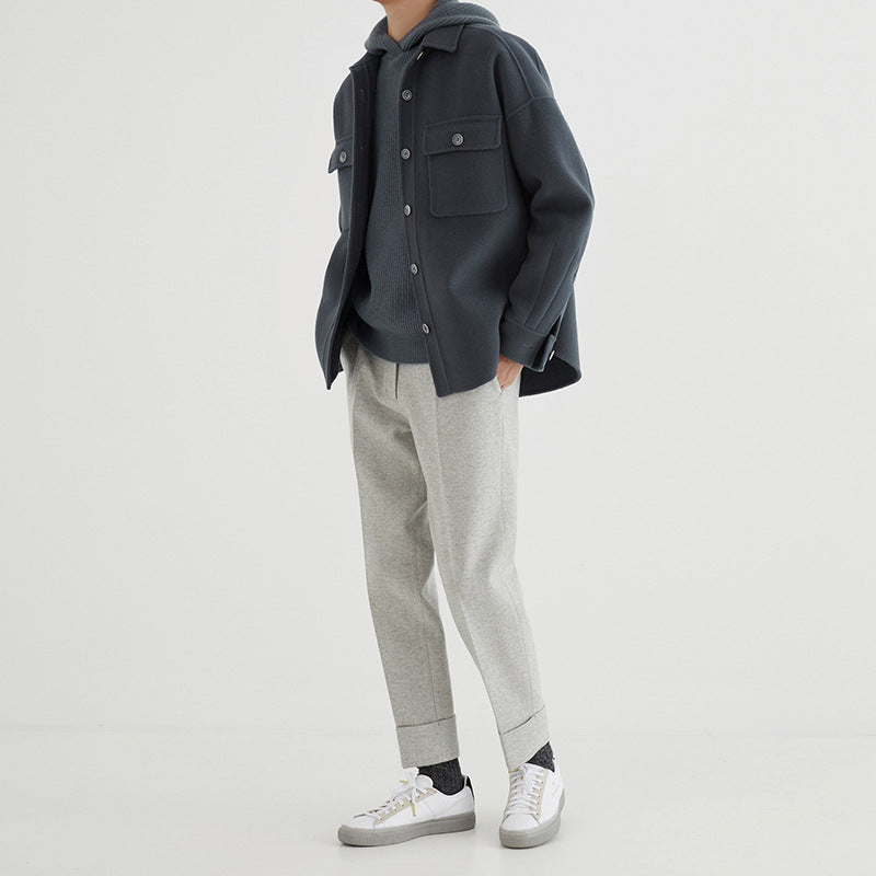 Herren Overshirt aus Wollmix mit überschnittener Schulter und aufgesetzten Brusttaschen Shop Nory