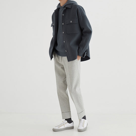 Herren Overshirt aus Wollmix mit überschnittener Schulter und aufgesetzten Brusttaschen Shop Nory