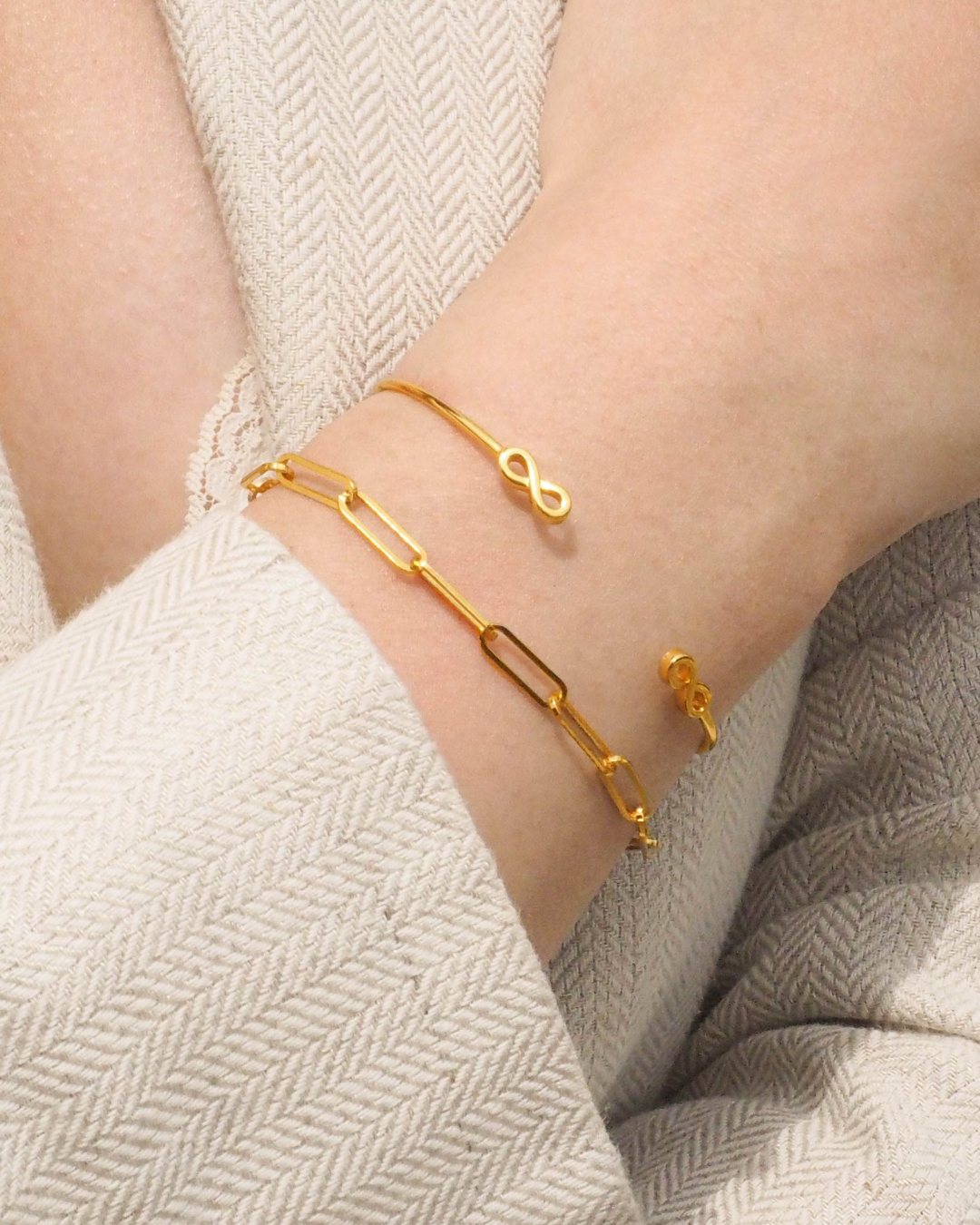 Klassisch Link Minimal Gold Kettenarmband | Shop Nory