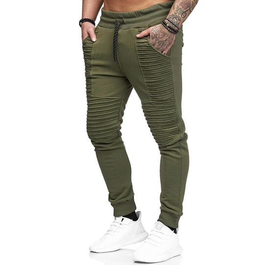 Herren Biker-Jogginghose mit gerippten Paneelen, schmaler Passform und elastischem Bund Shop Nory