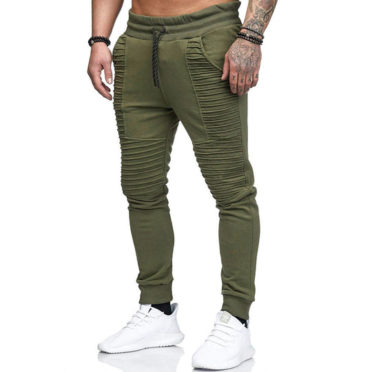Herren Biker-Jogginghose mit gerippten Paneelen, schmaler Passform und elastischem Bund Shop Nory