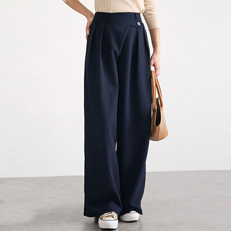 Damen Hochtaillierte weite Hose mit eleganter Faltenteilung