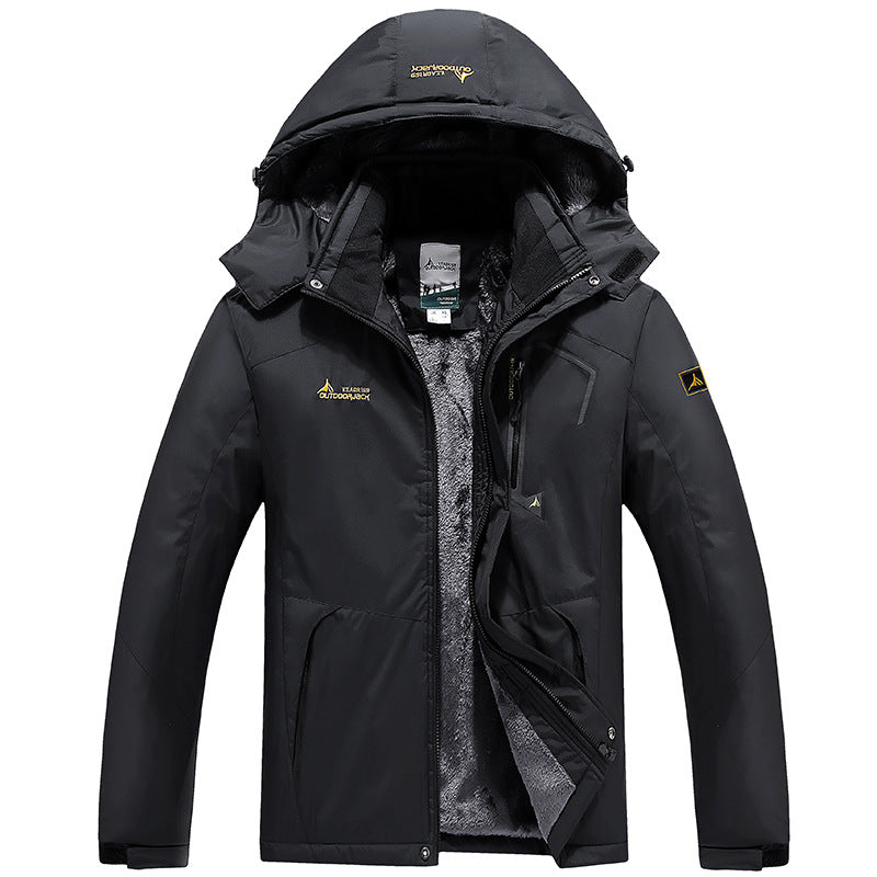 Herren Multifunktionale Softshell-Outdoorjacke mit Fleece-Innenfutter und abnehmbarer Kapuze Shop Nory