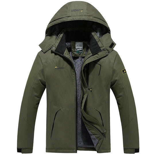 Herren Multifunktionale Softshell-Outdoorjacke mit Fleece-Innenfutter und abnehmbarer Kapuze Shop Nory