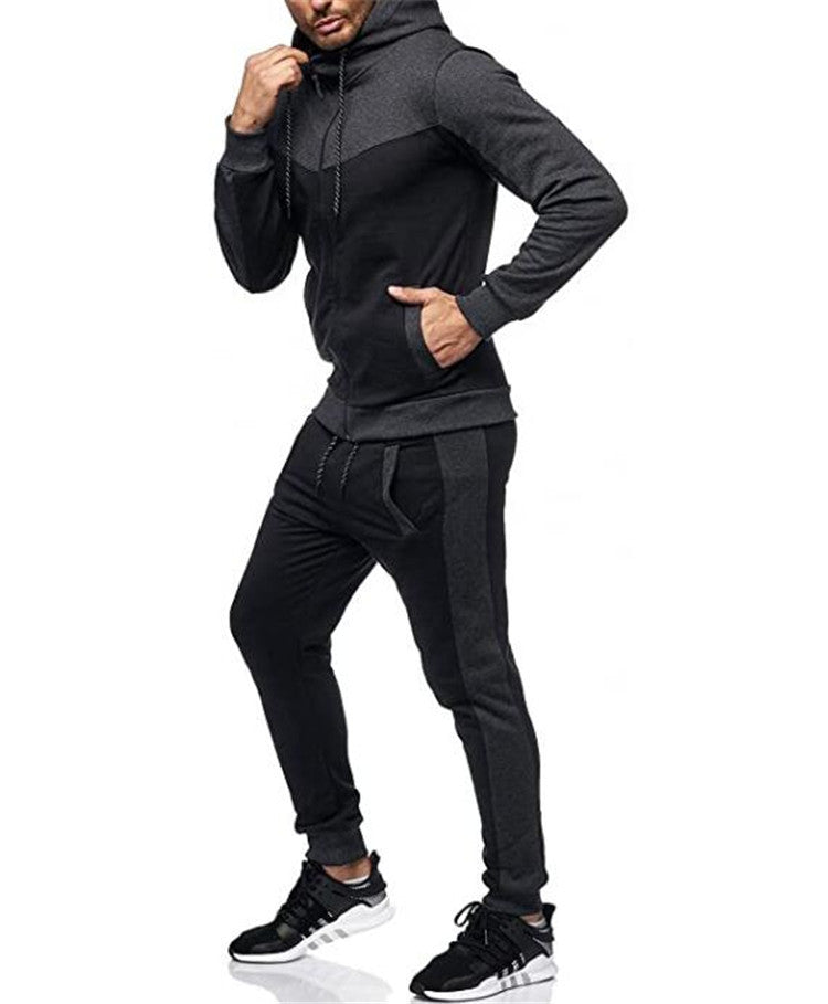 Herren sportlicher Trainingsanzug mit Kapuzenjacke und tapered Jogginghose Shop Nory