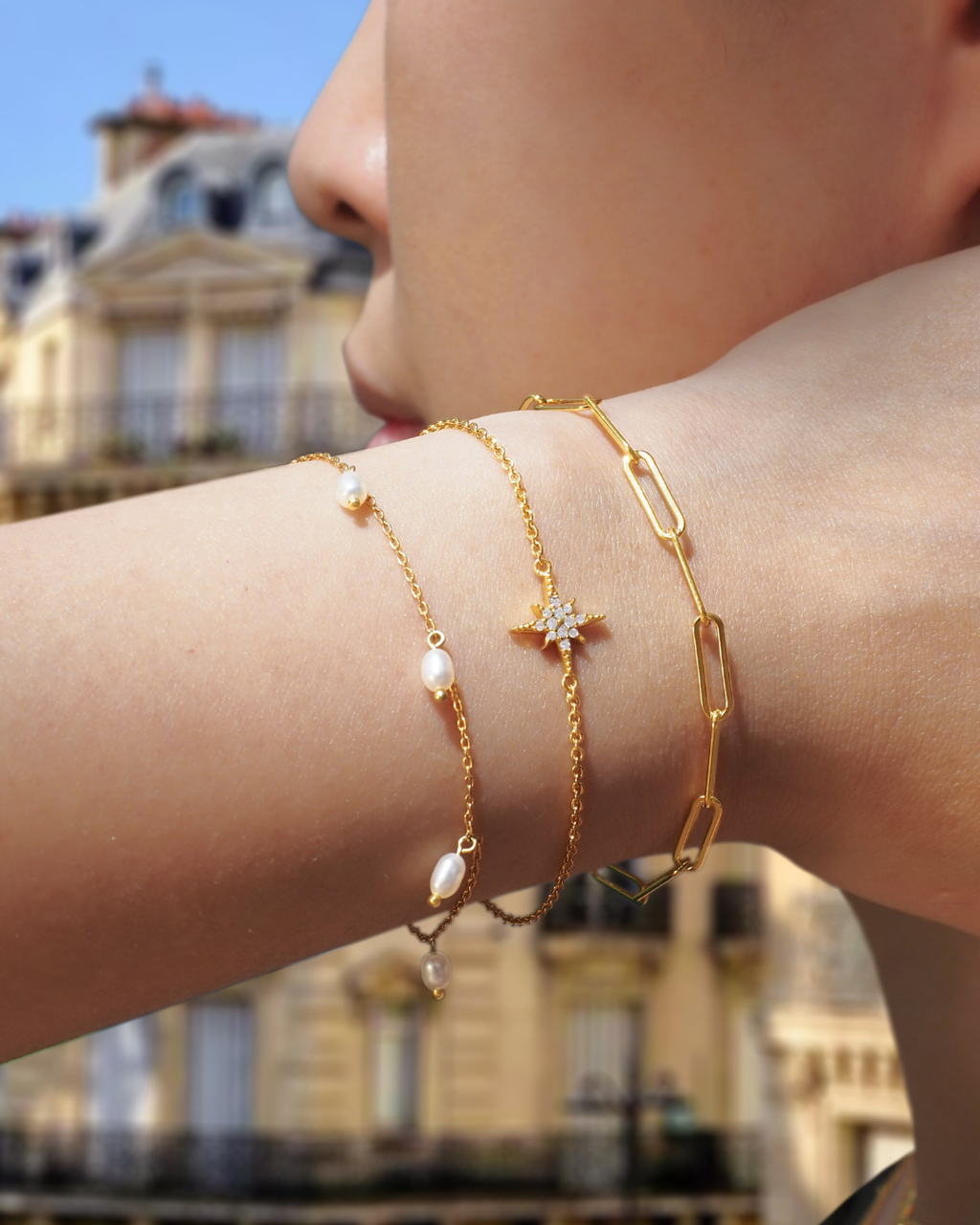 Klassisch Link Minimal Gold Kettenarmband | Shop Nory