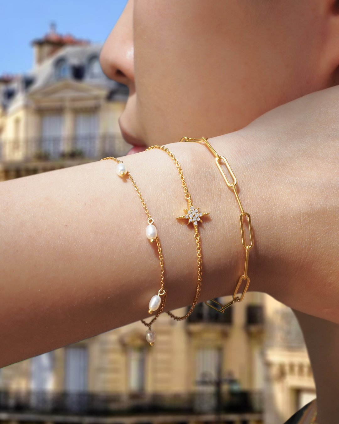 Klassisch Link Minimal Gold Kettenarmband | Shop Nory